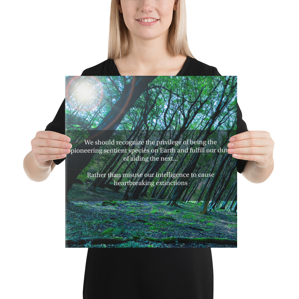Recognize 1 THR33 RINGS canvas wall art — person shown for scale