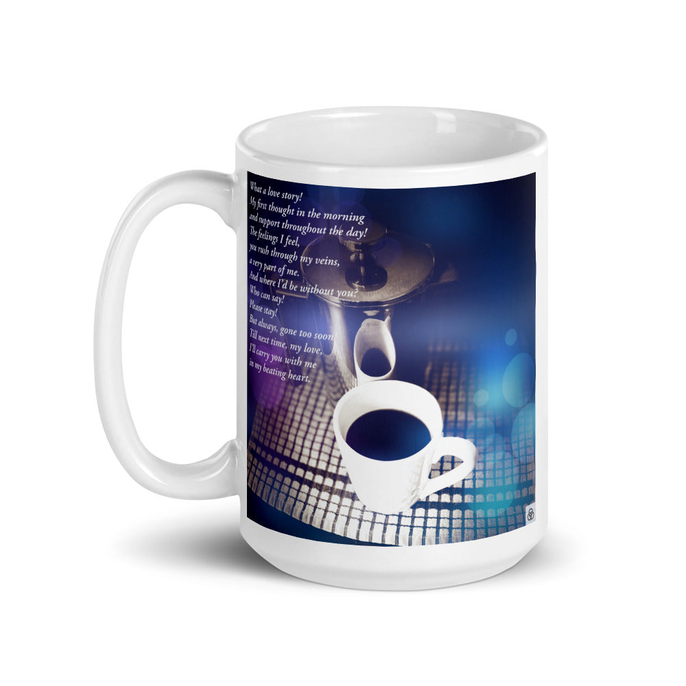 A Love Poem THR33 RINGS white glossy mug — handle-left product view